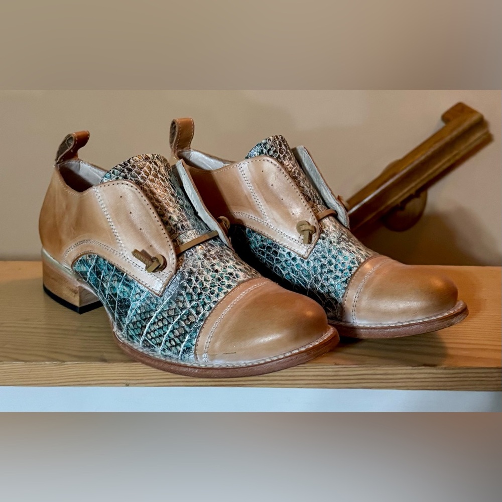 🔥 FREEBIRD Mabel Turquoise Multi Leather Slip-On Shoes – Sz 10 – NWOT 🔥